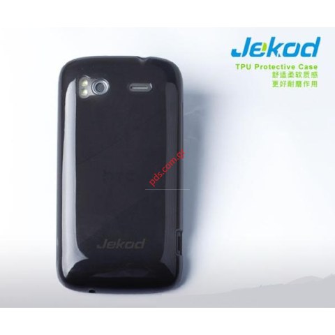 Πλαστική διάφανη θήκη Jekod HTC Sensation G14 Z710e σε μαύρο χρώμα.