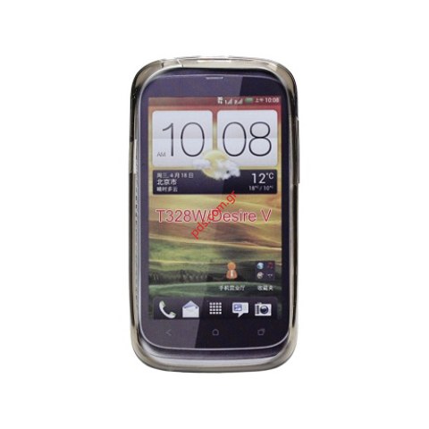 Πλαστική διάφανη θήκη TRN HTC Desire X σε μαύρο χρώμα