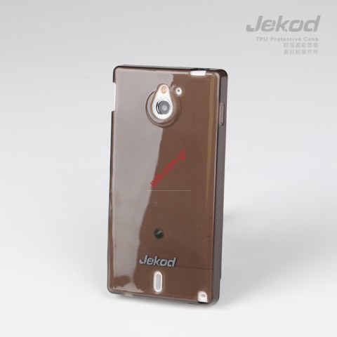 Πλαστική θήκη Jekod TPU Sony Sola MT27i Black εξαιρετικής ποιότητας και εφαρμογής σε καφέ χρώμα.