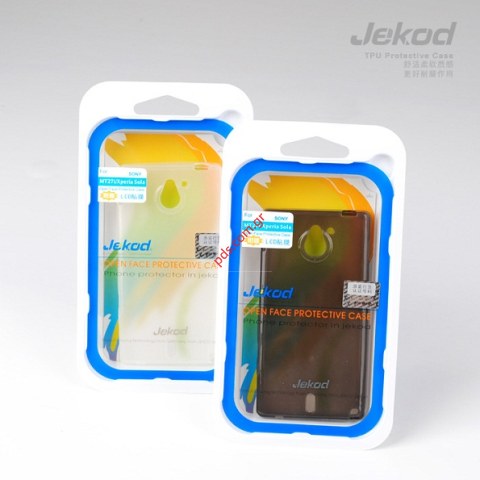 Πλαστική θήκη Jekod TPU Sony Sola MT27i Black εξαιρετικής ποιότητας και εφαρμογής σε καφέ χρώμα.