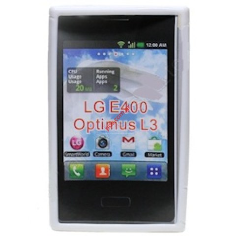 Hard plastic Rubber case for LG Optimus L3 E400 in White color