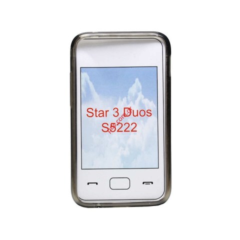 Transparent hard plastic case TRN Samsung S5222 Star 3, S5220 Duos in smoked black Transparent hard plastic case TRN Samsung S5222 Star 3, S5220 Duos in smoked black