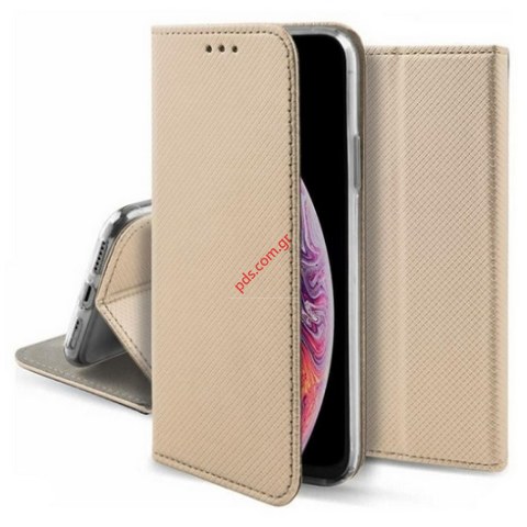 Θήκη Book Samsung A556F Galaxy A55 5G (2024) Gold σε χρυσό χρώμα Blister.