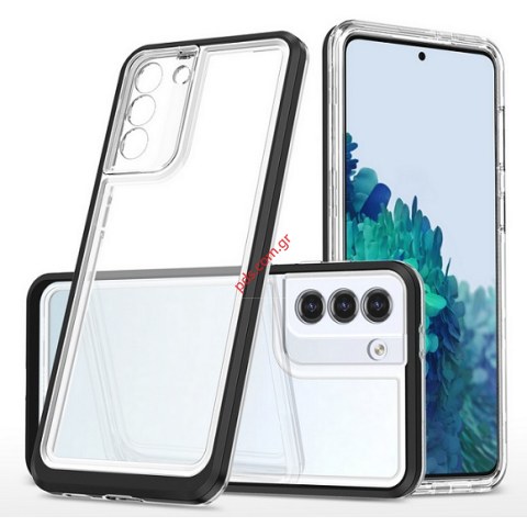 Case Samsung S23 Galaxy S911B Back TPU with Cover Transparent frame black Blister Case Samsung S23 Galaxy S911B Back TPU with Cover Transparent frame black Blister