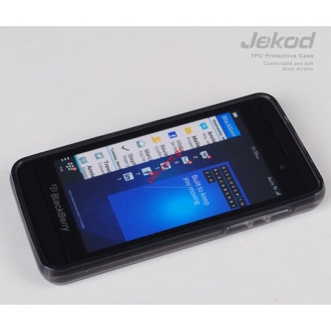 Θήκη Jekod TPU Gel BlackBerry Z10 Black σε μαύρο χρώμα Blister.