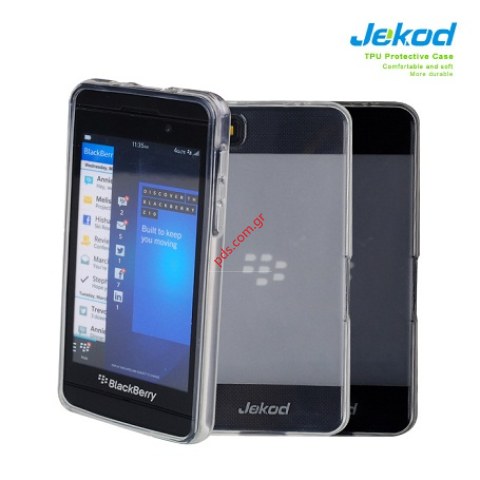 Θήκη Jekod TPU Gel BlackBerry Z10 Black σε μαύρο χρώμα Blister.