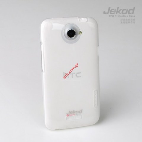 Θήκη Jekod TPU Gel HTC ONE X White σε λευκό χρώμα Blister.