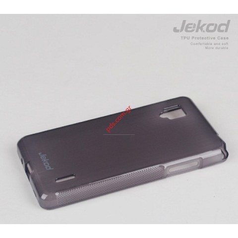Transparent soft plastic gel case Jekod LG Optimus G E975 in black color.