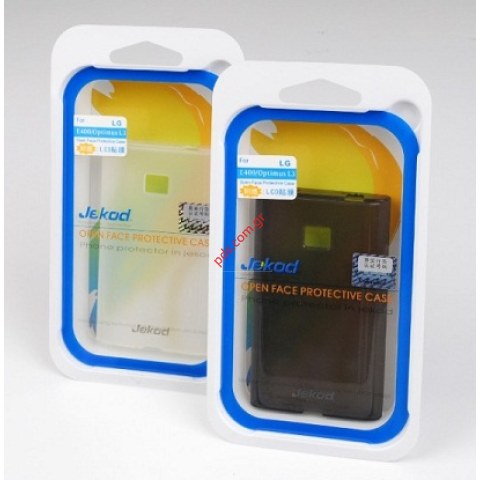 Transparent hard plastic case Jekod LG Optimus L3 E400 in white color.