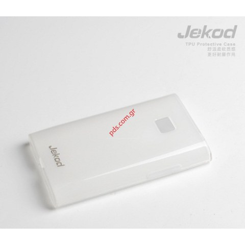 Transparent hard plastic case Jekod LG Optimus L3 E400 in white color. Transparent hard plastic case Jekod LG Optimus L3 E400 in white color.