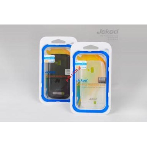 θήκη Jekod TPU Gel Nokia Lumia 610 Black σε λευκό χρώμα.