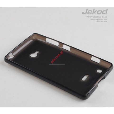 Θήκη Jekod TPU Gel Nokia Lumia 720 Black σε σκούρο μαύρο χρώμα