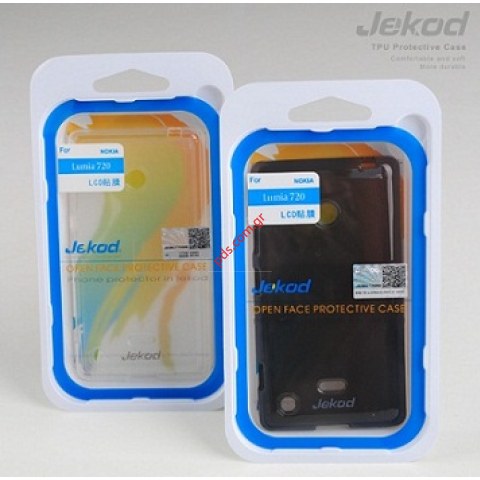 Θήκη Jekod TPU Gel Nokia Lumia 720 Black σε σκούρο μαύρο χρώμα
