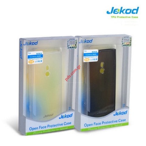 Θήκη Jekod TPU Gel Nokia Lumia 800 Black σε ημιδιάφανο σκούρο μαύρο χρώμα.