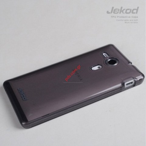 Θήκη Jekod TPU Gel Sony Xperia SP (M35H) Black σε ημιδιάφανο μαύρο χρώμα.