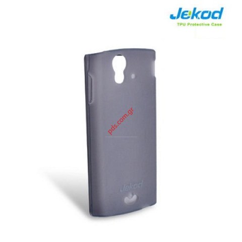 Θήκη Jekod TPU Gel Sony Xperia ST18i Black σε ημιδιάφανο σκούρο μαύρο χρώμα.