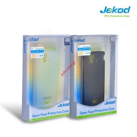 Θήκη Jekod TPU Gel Sony Xperia ST18i Black σε ημιδιάφανο σκούρο μαύρο χρώμα.