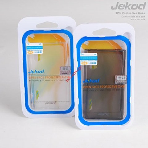 Transparent soft case TPU Jekod LG Optimus L5 II Dual E455 in black color