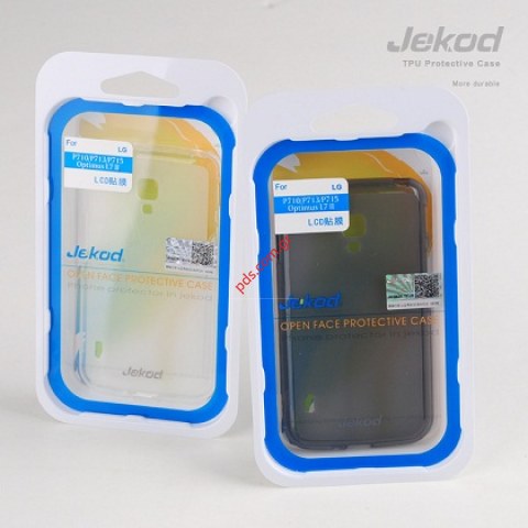 Transparent case Jekod TPU Gel LG P710 Optimus L7 II in Black color.