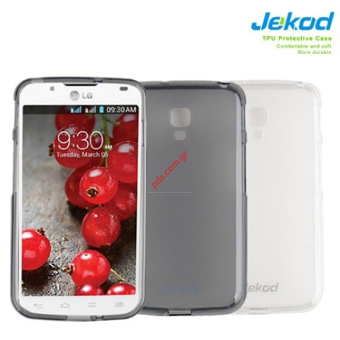 Transparent case Jekod TPU Gel LG P710 Optimus L7 II in Black color. Transparent case Jekod TPU Gel LG P710 Optimus L7 II in Black color.