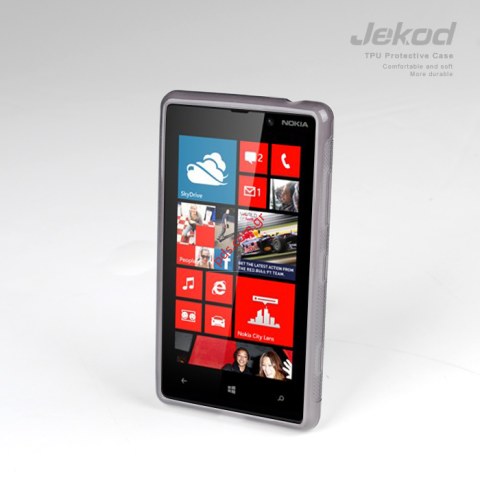 θήκη Jekod TPU Nokia Lumia 820 Black εξαιρετικής ποιότητας σε ημιδιάφανο σκούρο χρώμα.
