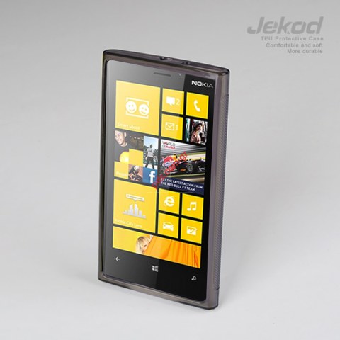 Θήκη Jekod TPU Nokia Lumia 920 Black ημιδιάφανο σκούρο χρώμα.