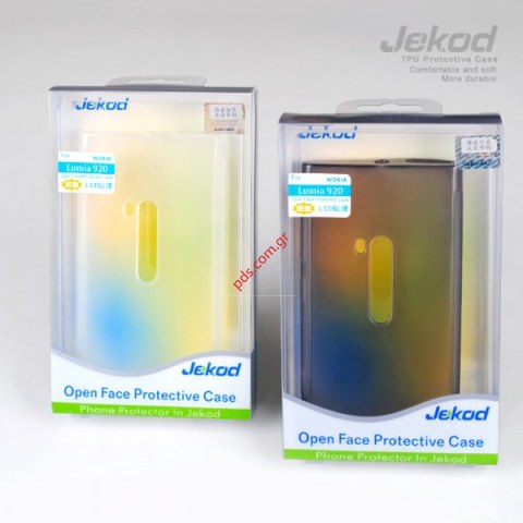 Θήκη Jekod TPU Nokia Lumia 920 Black ημιδιάφανο σκούρο χρώμα.
