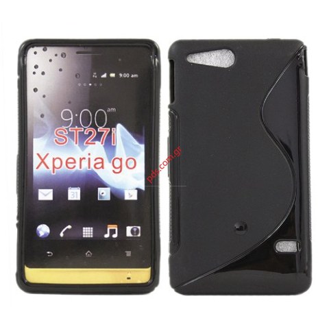 Θήκη με εξαιρετική εφαρμογή Sony Xperia Go ST27i σε μαύρο χρώμα Slim line type Θήκη με εξαιρετική εφαρμογή Sony Xperia Go ST27i σε μαύρο χρώμα Slim line type