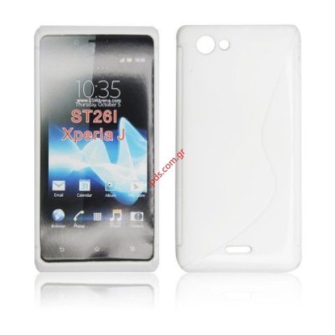 Θήκη με εξαιρετική εφαρμογή Sony Xperia J ST26i σε λευκό χρώμα Slim line type