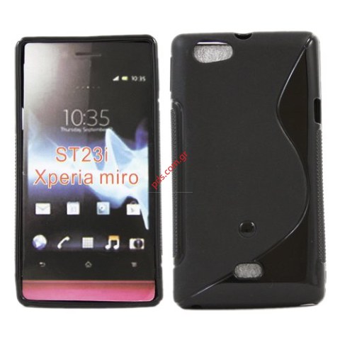 Θήκη με εξαιρετική εφαρμογή Sony Xperia Miro ST23i σε μαύρο χρώμα Slim line type Θήκη με εξαιρετική εφαρμογή Sony Xperia Miro ST23i σε μαύρο χρώμα Slim line type