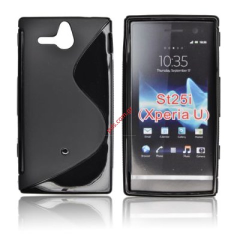 Θήκη με εξαιρετική εφαρμογή Sony Xperia U ST25i σε μαύρο χρώμα Slim line type Θήκη με εξαιρετική εφαρμογή Sony Xperia U ST25i σε μαύρο χρώμα Slim line type