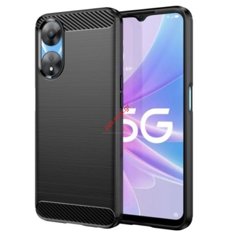 Θήκη πλάτης Oppo A78 TPU Silicon Black Carbon Blister