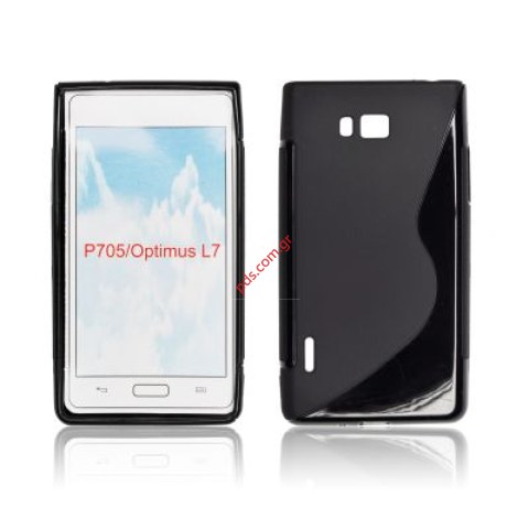 Θήκη προστασίας του κινητού με εξαιρετική εφαρμογή LG Optimus L7 P700 σε μαύρο χρώμα Slim line type