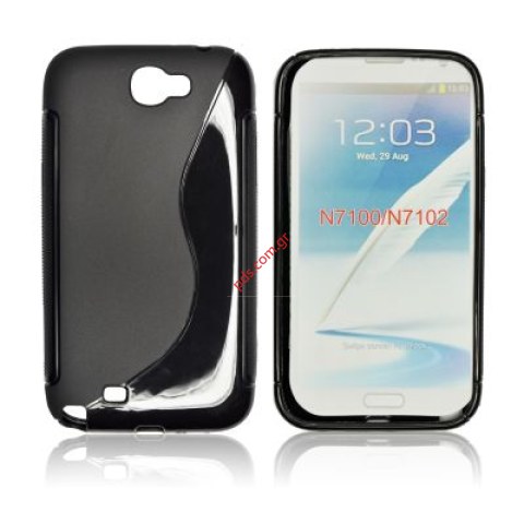 Back case super slim line with S type Samsung Galaxy NOTE 2 N7100  in Black color Back case super slim line with S type Samsung Galaxy NOTE 2 N7100  in Black color