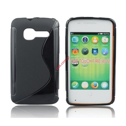 Θήκη S-Line TRN Alcatel One Touch Fire (4012) Black σε μαύρο χρώμα