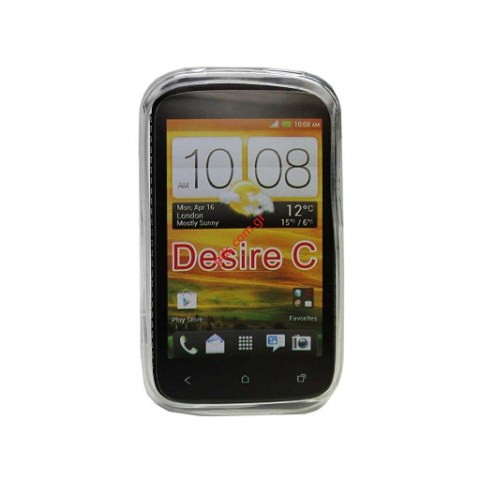 Θήκη σιλικόνης για HTC DESIRE C TRN σε λευκό χρώμα 