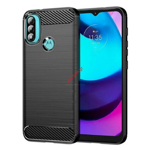 Θήκη Σιλικόνης Motorola Moto E40 / E30 / E20 Black Techsuit Carbon Silicone Bulk Θήκη Σιλικόνης Motorola Moto E40 / E30 / E20 Black Techsuit Carbon Silicone Bulk