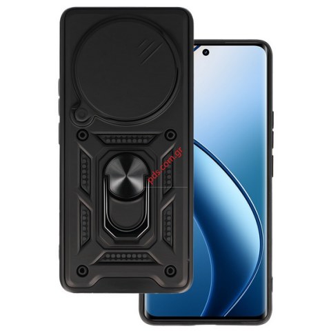 Θήκη σιλικόνης Realme 12 PRO 5G TPU Armor camera slide Black σε μαύρο χρώμα