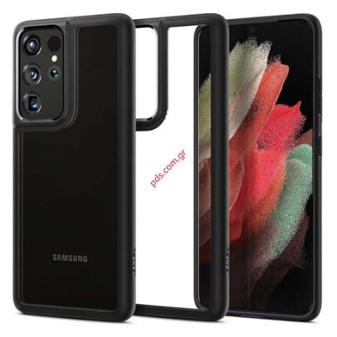 Θήκη Spigen Ultra Hybrid Samsung Galaxy S21 Ultra TPU Hybrid σε μαύρο χρώμα Matte Black Box Θήκη Spigen Ultra Hybrid Samsung Galaxy S21 Ultra TPU Hybrid σε μαύρο χρώμα Matte Black Box