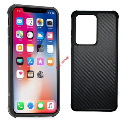 Θήκη TPU Carbon Samsung Galaxy S20 Ultra G988 Black σε μαύρο χρώμα Θήκη TPU Carbon Samsung Galaxy S20 Ultra G988 Black σε μαύρο χρώμα