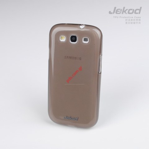 Θήκη tpu jEKOD Samsung i9300 Galaxy S 3 (III) Black σε ημιδιάφανο σκούρο χρώμα.