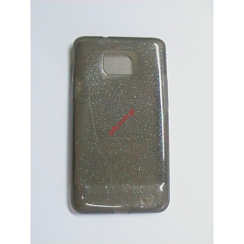 Θήκη TRN Samsung i9100 Galaxy S II Black Diamond σε μαύρο χρώμα με χρυσόσκονη ενσωματωμένη στο υλικό.