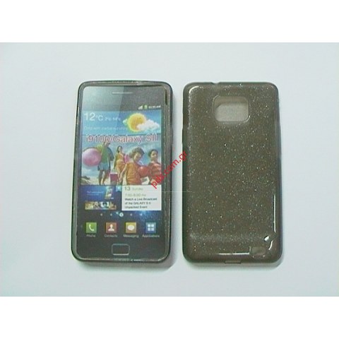 Transparent hard plastic case for Samsung i9100 Galaxy S2 Black Diamond dust Transparent hard plastic case for Samsung i9100 Galaxy S2 Black Diamond dust