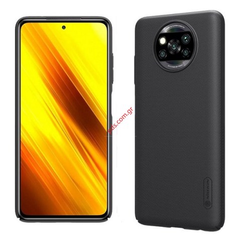 Θήκη Xiaomi Poco X3 Nillkin Super frosted Black σε μαύρο χρώμα Blister Θήκη Xiaomi Poco X3 Nillkin Super frosted Black σε μαύρο χρώμα Blister