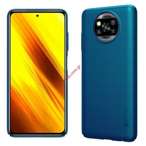 Θήκη Xiaomi Poco X3 Super frosted Nillkin Blue σε μπλέ χρώμα Blister Θήκη Xiaomi Poco X3 Super frosted Nillkin Blue σε μπλέ χρώμα Blister