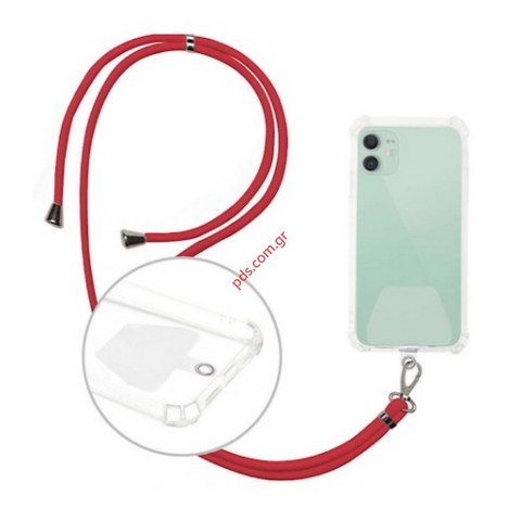 Λουράκι λαιμού κινητών Body Neck Holder strap LYD Red universal για Smartphone σε κόκκινο χρώμα Blister Λουράκι λαιμού κινητών Body Neck Holder strap LYD Red universal για Smartphone σε κόκκινο χρώμα Blister