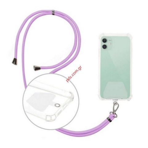 Λουράκι λαιμού κινητών Body Neck Holder strap LYD Violet universal για Smartphone σε μωβ χρώμα Blister Λουράκι λαιμού κινητών Body Neck Holder strap LYD Violet universal για Smartphone σε μωβ χρώμα Blister