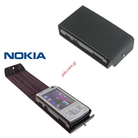 Γνήσια δερμάτινη θήκη Nokia 95 Plum Hard flip clip Bulk