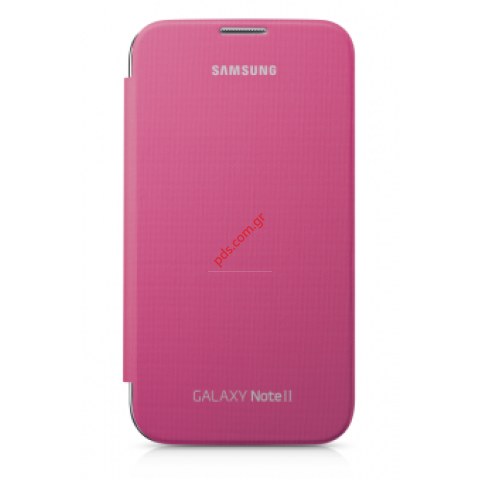 Γνήσια λεπτή θήκη με καπάκι μπαταρίας τύπου βιβλίου Flip Samsung Galaxy Note 2 (II) N7100 σε Ροζ χρώμα EFC-1J9FPEGSTD