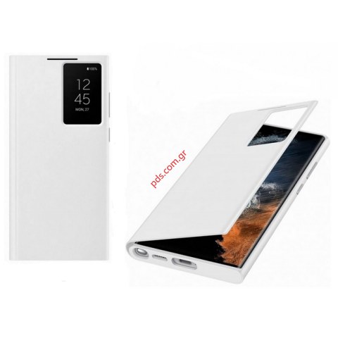 Γνήσια θήκη book Clear View Samsung S908 Galaxy S22 ULTRA 5G White (EF-ZS908CWE) σε λευκό χρώμα Blister Γνήσια θήκη book Clear View Samsung S908 Galaxy S22 ULTRA 5G White (EF-ZS908CWE) σε λευκό χρώμα Blister